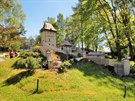 Model hradu Karl�tejn v mari�nskol�ze�sk�m parku miniatur