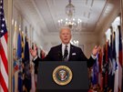 Prezident USA Joe Biden pi prvním projevu k národu. (12. bezna 2021)