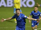 Liberecký útoník Imad Rondi slaví gól proti Teplicícm.
