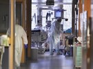 Covidové oddlení ARO v Nemocnici Znojmo na snímku z 18. bezna 2021