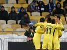 Pau Torres z Villarrealu oslavuje gól do sít domácího Dynama Kyjev se...