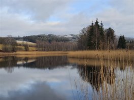 Karlínský rybník v Horní Poustevn. Pohled, který m zastaví pokadé.