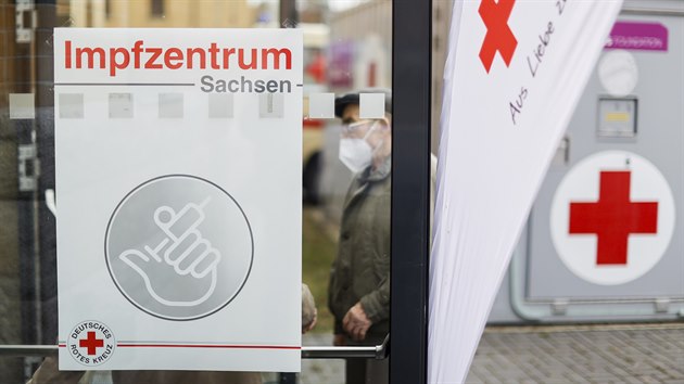 Očkovací centrum ve městě Plavno (Plauen) v Sasku (10. března 2021)