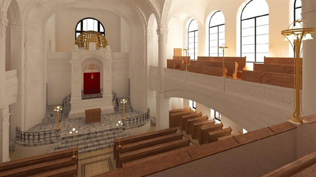Jádrem virtuální rekonstrukce je 3D model a vizualizace a výsledkem jsou fotorealistické obrázky dnes už neexistujících prostor prostějovské synagogy.
