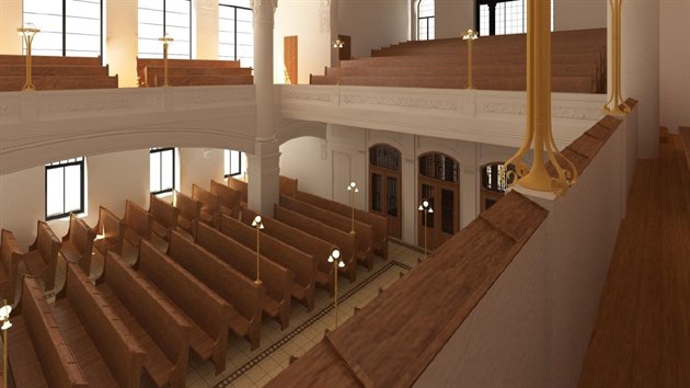Jádrem virtuální rekonstrukce je 3D model a vizualizace a výsledkem jsou fotorealistické obrázky dnes už neexistujících prostor prostějovské synagogy.