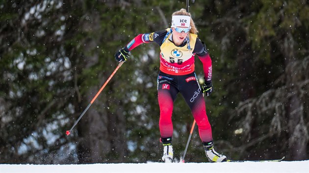 Norsk biatlonistka Tiril Eckhoffov b sprint v stersundu.