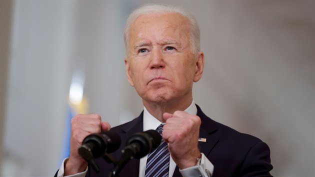Prezident USA Joe Biden pi prvnm projevu k nrodu (12. bezna 2021)