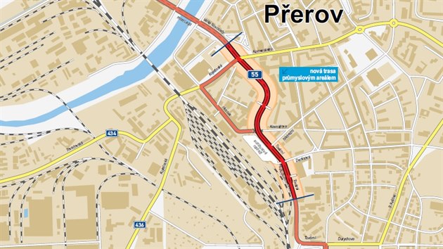 Mapa trasy prvn etapy prtahu centrem Perovem, takzvanho prpichu.