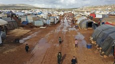 Uprchlický tábor v provincii Idlíb (28. ledna 2021)