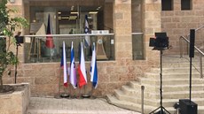 Slavnostní otevírání poboky eské ambasády v Jeruzalém. (11. bezna 2021)