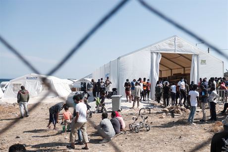 ecký uprchlický tábor v ecku (26. záí 2020)