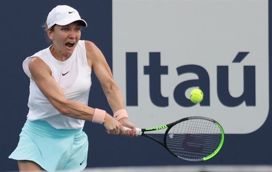 Simona Halepová na turnaji v Miami.