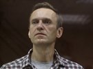 Opoziní aktivista Alexej Navalnyj poslouchá verdikt soudu. (20. února 2021)