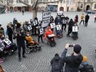 Demonstrace lidí s postiením a jejich asistent proti projednávané novele...