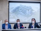 Andrej Babi na tiskové konferenci v Hoovické nemocnici. (22.bezna 2021)