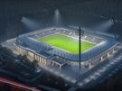 Jeden z neúspných návrh nového fotbalového stadionu v Hradci Králové (2021)