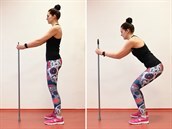 Pod�ep s oporou: Postav�me se vzp��men� s oporou o holi (pop�. o op�rku �idle,...