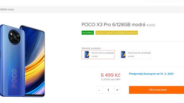 Xiaomi Poco X3 Pro obchod sleva
