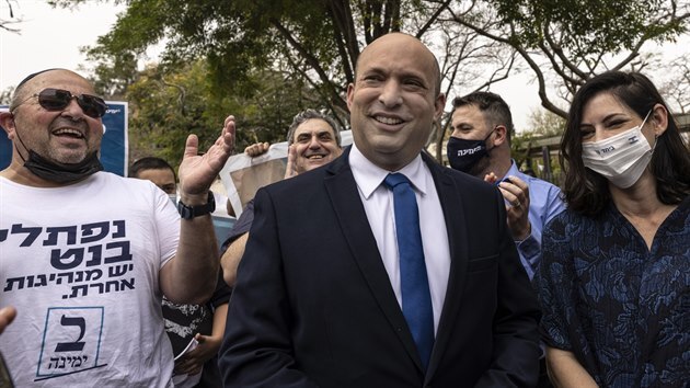 V Izraeli maj dal volby. Na snmku je ldr strany Nov pravice Naftali Bennett. (23. bezna 2021)