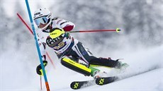 Martina Dubovská bhem prvního kola slalomu ve výcarském Lenzerheide.