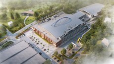 Plánovaná podoba zimního stadionu Luďka Čajky ve Zlíně