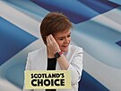 Skotská premiérka Nicola Sturgeonová zahájila pedvolební kampa. (28. bezna...