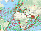 Nmon doprava podle aplikace MarineTraffic