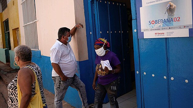 Očkovací centrum v Havaně, hlavním městě Kuby (19. března 2021)