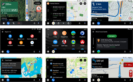 Nové aplikace tetích stran v Android Auto: T map, Chargepoint, Sygic,...