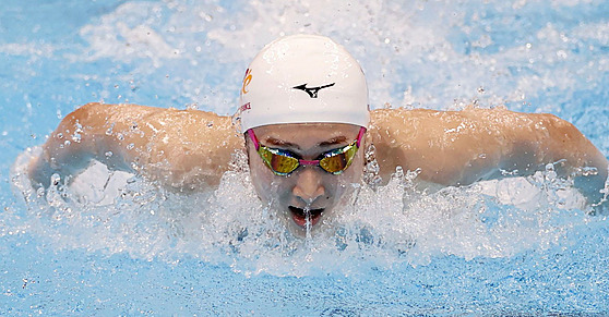 Plavkyn Rikako Ikeeová na japonském ampionátu v Tokiu.