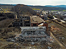 Bývalá tepelná elektrárna v Oslavanech na Brnnsku se pomalu hroutí k zemi....