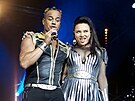 Ray Slijngaard a Anita Dothová z kapely 2 Unlimited (Londýn, 21. prosince 2012)