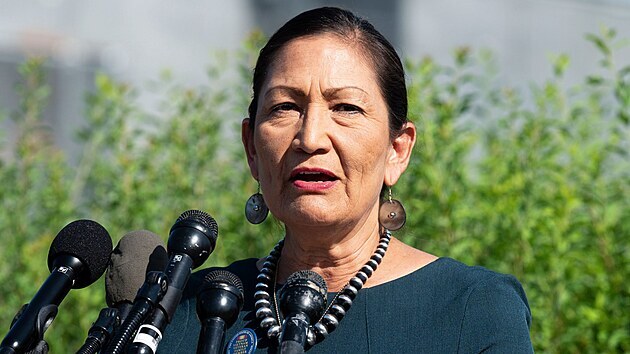 U.S. Representative Deb Haaland speaks at a press conference
Introduction of the Zero Waste Act, Washington DC, USA - 25 Jul 2019