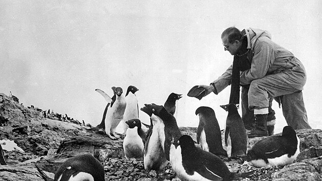 Princ Philip na Antarktid (8. nora 1957)