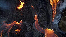 Erupce islandské sopky Fagradalsfjal (5. dubna 2021)