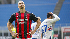 Zlatan Ibrahimovič, útočník AC Milán, v utkání proti Sampdorii