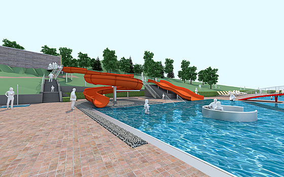 Ostrovské koupalit dostane nové bazény. Chybt nebudou plavecké dráhy a vodní...