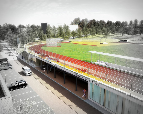 Takto by mohl nový atletický stadion v Teplicích vypadat.