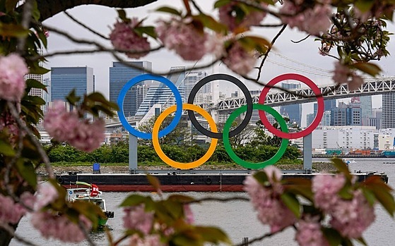 Olympijské kruhy v Tokiu.