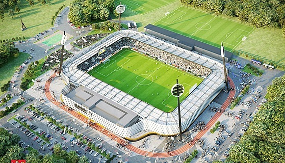 Vizualizace nového multifunkčního stadionu podle návrhu architekta Tomáše...