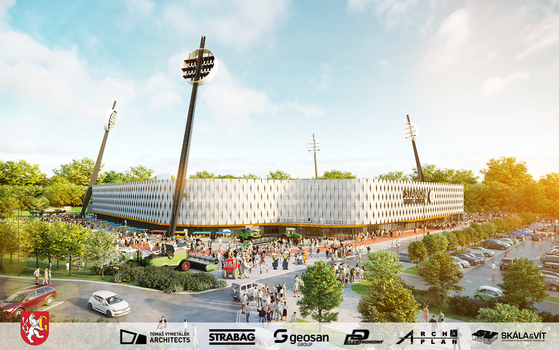 Vizualizace nového multifunkního stadionu podle návrhu architekta Tomáe...