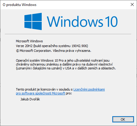 Informace o pouvan verzi Windows