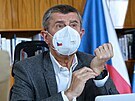 Premiér Andrej Babi� p�i jednání vlády (19. dubna 2021)