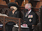 Princ Charles s manelkou Camillou, vévodkyní z Cornwallu, na pohbu princova...