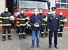 Michal Dvok se zasahujcmi hasii profesionln jednotky v amberku, kte...