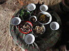 Typické jídlo ve vesnici v Phongsali