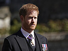 Princ Harry na pohbu prince Philipa (Windsor, 17. dubna 2021)