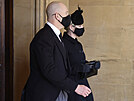 Mike Tindall a Zara Phillipsová na pohbu prince Philipa (Windsor, 17. dubna...