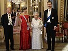 Britský princ Philip, panlská královna Letizia, britská královna Albta II....