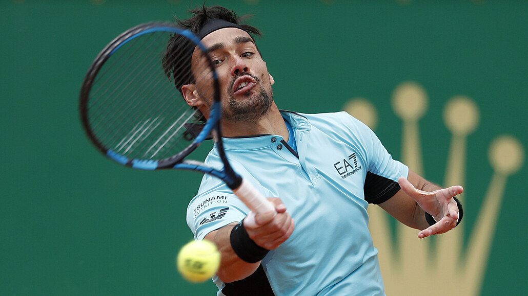 Fabio Fognini ve �tvrtfinále turnaje v Monte Carlu.